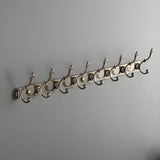 Wall-Mounted Metal Bronze Decorative Coat Rack with Hooks Image - 29