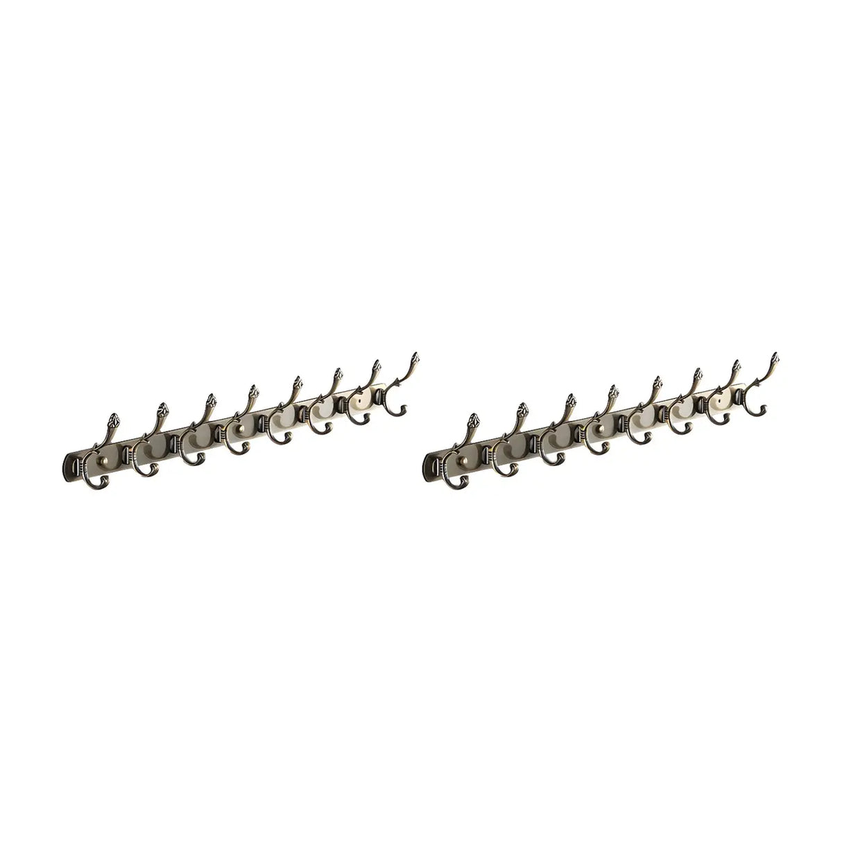Wall-Mounted Metal Bronze Decorative Coat Rack with Hooks Image - 30