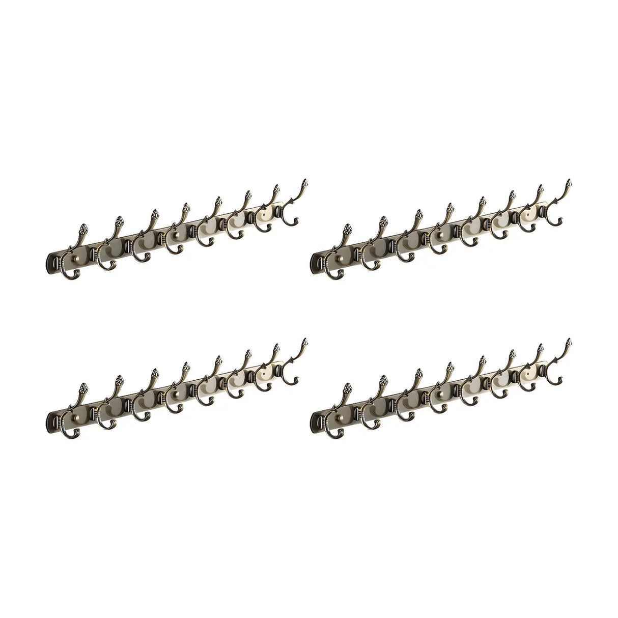 Wall-Mounted Metal Bronze Decorative Coat Rack with Hooks Image - 31