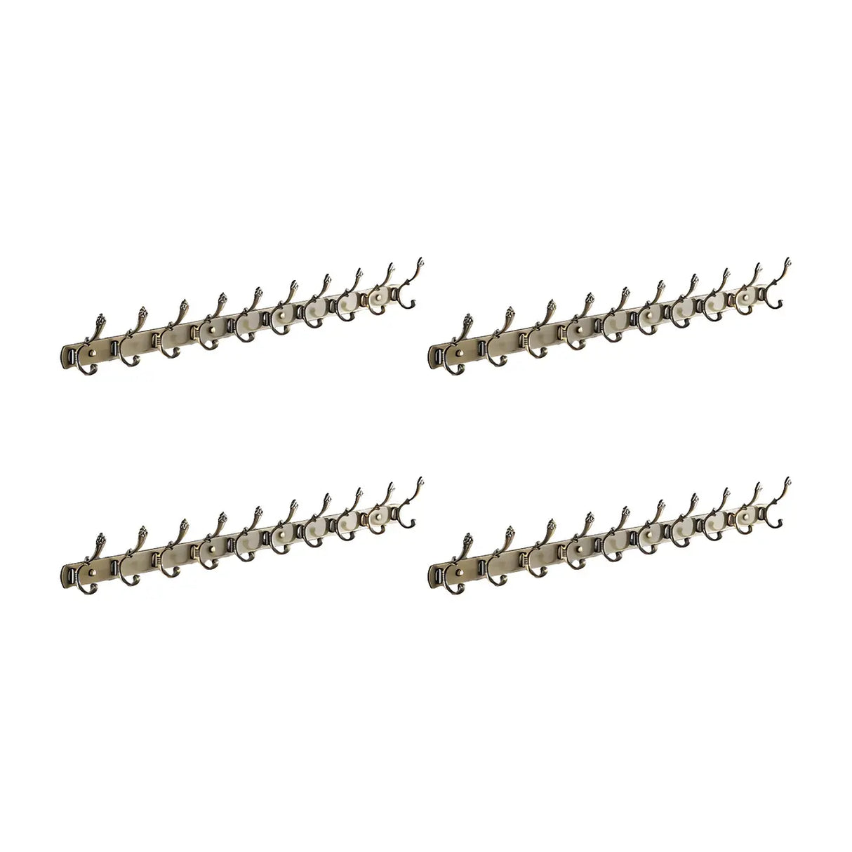 Wall-Mounted Metal Bronze Decorative Coat Rack with Hooks Image - 34