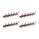 Wall-Mounted Metal Bronze Decorative Coat Rack with Hooks Image - 44