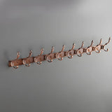Wall-Mounted Metal Bronze Decorative Coat Rack with Hooks Image - 48