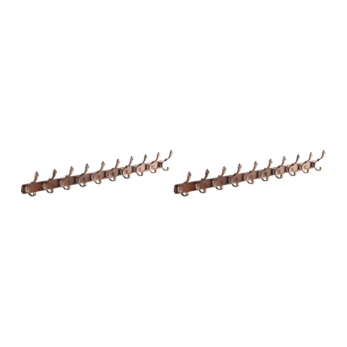 Wall-Mounted Metal Bronze Decorative Coat Rack with Hooks Image - 49