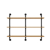 Wall Mounted Rustic Ladder Pipe Pine Display Bookshelf Image - 14