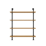 Wall Mounted Rustic Ladder Pipe Pine Display Bookshelf Image - 16