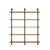 Wall Mounted Rustic Ladder Pipe Pine Display Bookshelf Image - 19