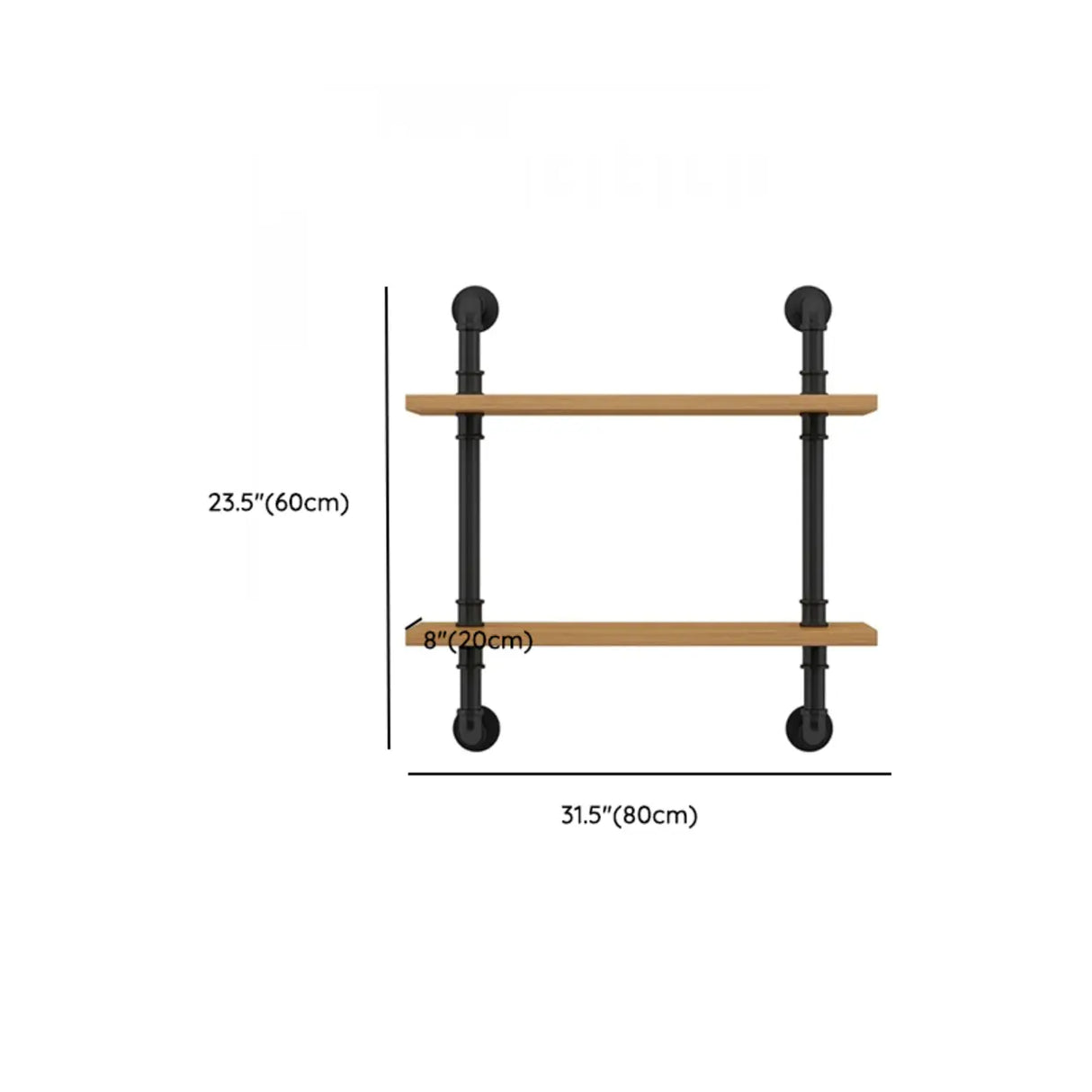 Wall Mounted Rustic Ladder Pipe Pine Display Bookshelf Image - 34