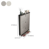 Wall Mounted Wood Entryway Grey Medium Shoe Storage Unit Image - 18