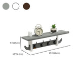 Wall-Mounted Wood Nut-Brown Shelf Coat Rack Organizer #size