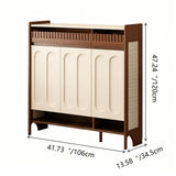 Walnut and White Shoe Storage Cabinet with Drawers and Adjustable Shelves Image - 12