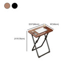 Walnut-Black Foldable Wood Rectangular Small Desk Image - 30