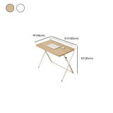 Walnut-Black Foldable Wood Rectangular Small Desk Image - 31