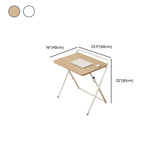 Walnut-Black Foldable Wood Rectangular Small Desk Image - 32
