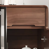 Walnut Brown Large Sideboard with Storage and Shelves Image - 8