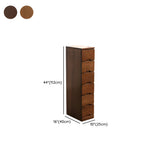 Walnut Finish Wood Step Design Chest with Drawers Image - 26