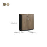 Walnut Finish Wooden Lateral Cabinet with Key Lock #size
