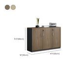 Walnut Finish Wooden Lateral Cabinet with Key Lock Image - 14