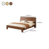 Walnut Queen Headboard Wooden Frame Panel Bed with Shelf #size