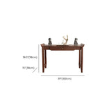 Walnut Rectangular Standard Console Table with Drawer Image - 7