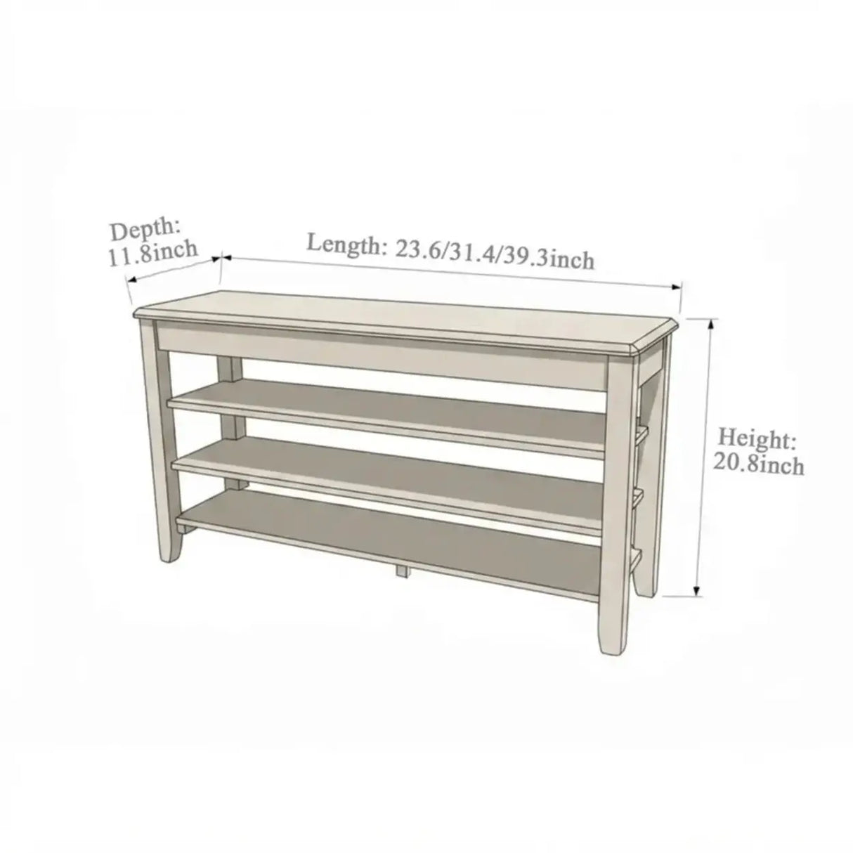 Walnut Rubber Wood Shoe Bench with Adjustable Shelves, 2 or 3 Tier Image - 8
