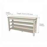 Walnut Rubber Wood Shoe Bench with Adjustable Shelves, 2 or 3 Tier Image - 8