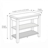 Walnut Rubber Wood Shoe Storage Bench with Adjustable Shelves #size