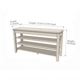 Walnut Rubber Wood Shoe Storage Bench with Adjustable Shelves Image - 12