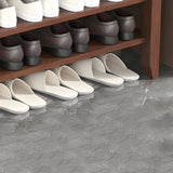 Walnut Rubberwood Entryway Bench with Shoe Storage Image - 17