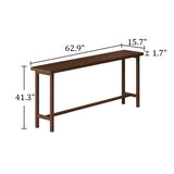 Walnut Solid Wood Narrow Rectangular Bar Table for Kitchen & Dining Image - 10