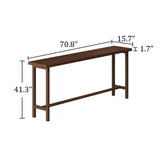 Walnut Solid Wood Narrow Rectangular Bar Table for Kitchen & Dining Image - 11