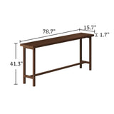 Walnut Solid Wood Narrow Rectangular Bar Table for Kitchen & Dining Image - 12