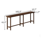 Walnut Solid Wood Narrow Rectangular Bar Table for Kitchen & Dining Image - 15