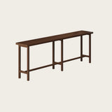 Walnut Solid Wood Narrow Rectangular Bar Table for Kitchen & Dining Image - 2