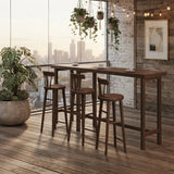 Walnut Solid Wood Narrow Rectangular Bar Table for Kitchen & Dining Image - 6