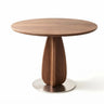35.4"L x 35.4"W x 29.5"H Walnut Walnut Solid Wood Round Pedestal Dining Table with Metal Base Image - 2