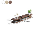 Walnut Wood Floating Mount Open Storage TV Stand #size