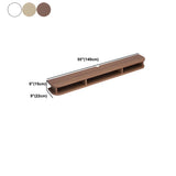 Walnut Wood Floating Mount Open Storage TV Stand Image - 22