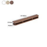 Walnut Wood Floating Mount Open Storage TV Stand Image - 23