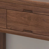 Walnut Wood Storage Console Table with Drawers and Shelves Image - 7