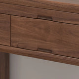Walnut Wood Storage Console Table with Drawers and Shelves Image - 7