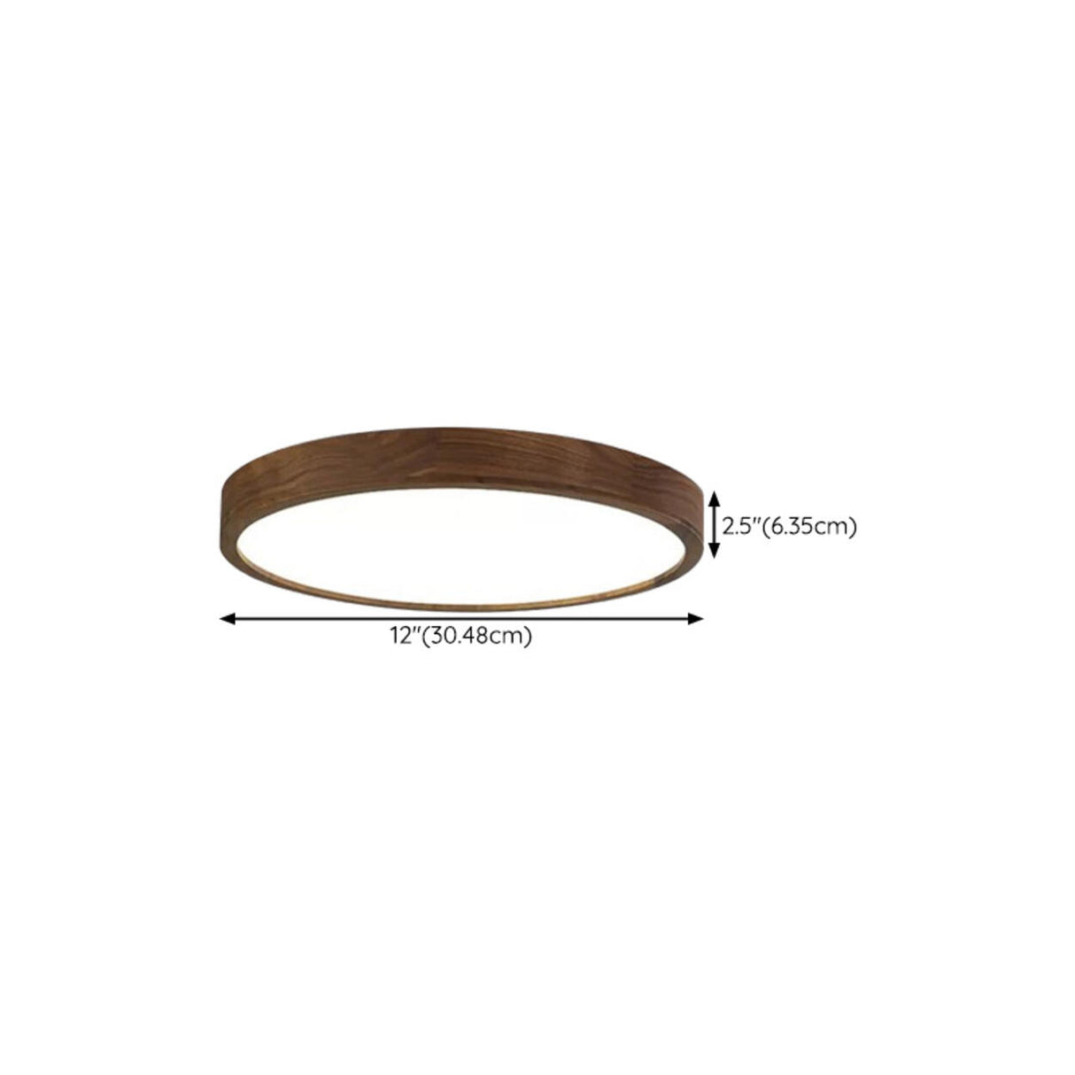 Walnut Wooden Square LED Flush Mount Ceiling Light 