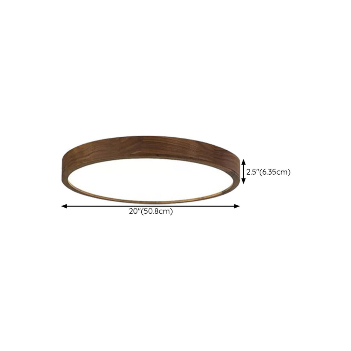 Walnut Wooden Square LED Flush Mount Ceiling Light Image - 17
