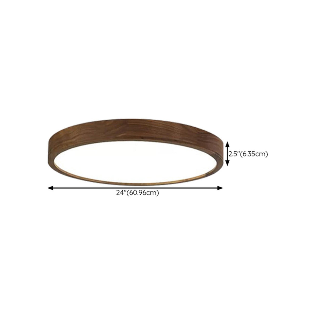 Walnut Wooden Square LED Flush Mount Ceiling Light Image - 18