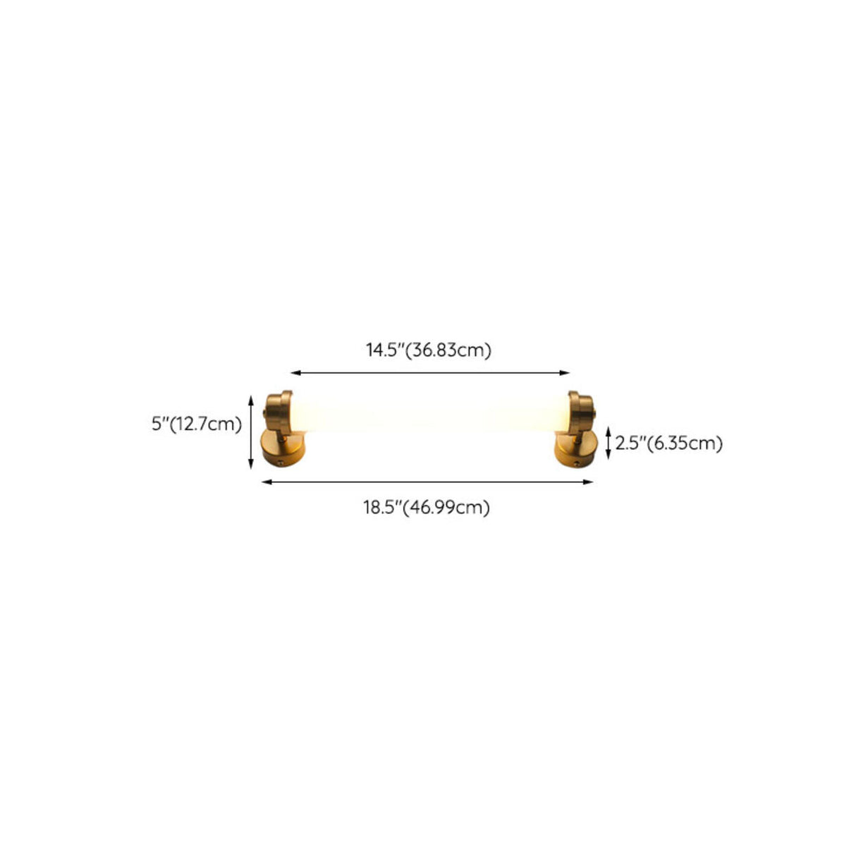 Warm Glow White Cylindrical Wall Vanity Light Image - 13