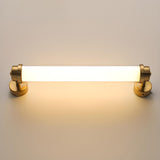 Warm Glow White Cylindrical Wall Vanity Light Image - 3