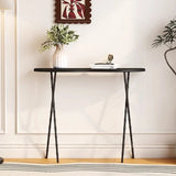 Washable Entry Freeform Black Wood Design Console Table Image - 1