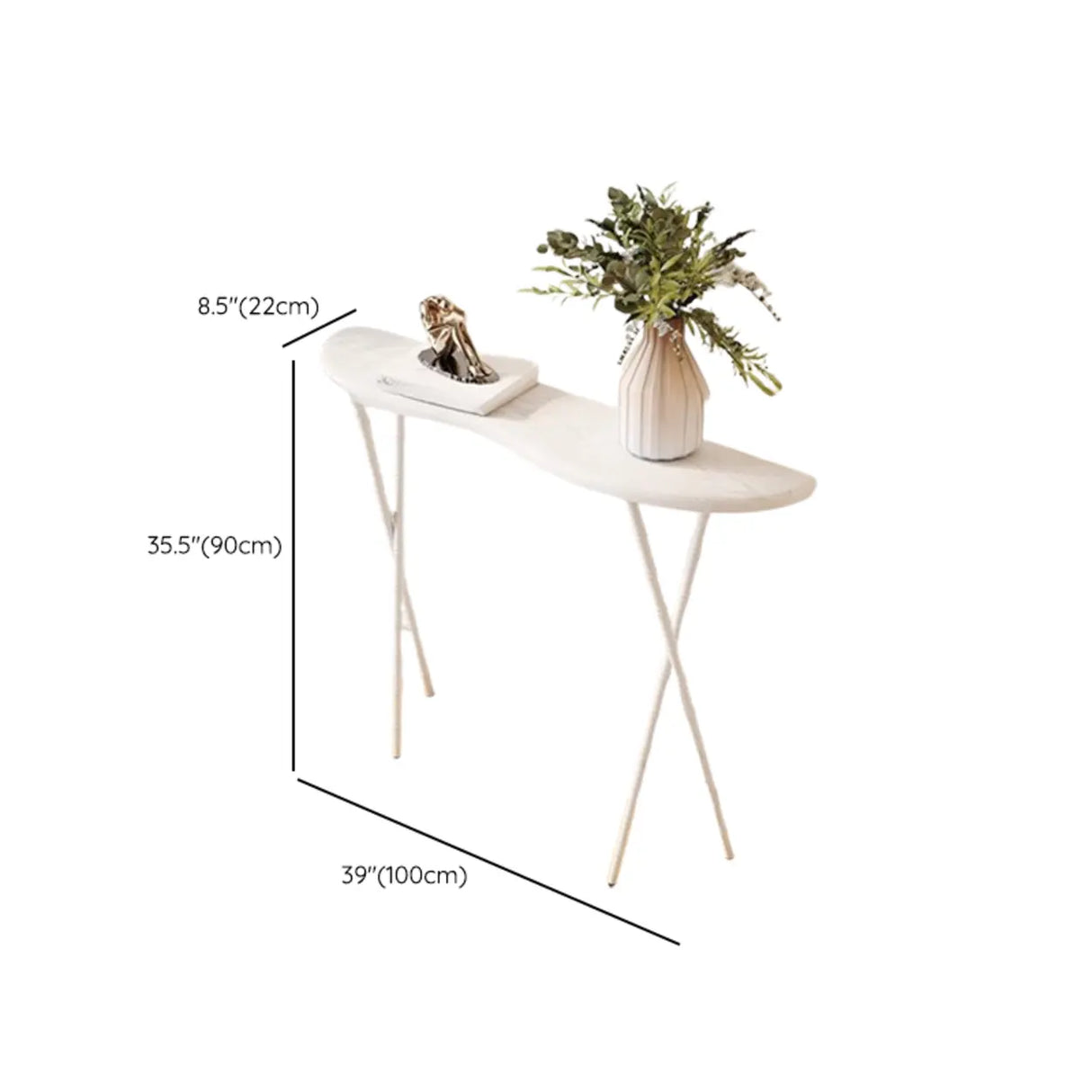 Washable Entry Freeform Black Wood Design Console Table Image - 12