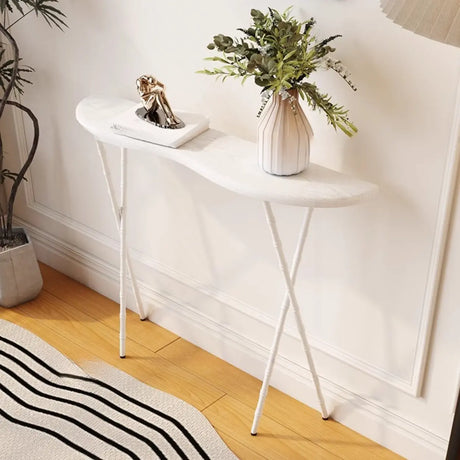 Washable Entry Freeform Black Wood Design Console Table Image - 2