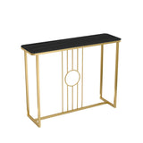Washable Rectangular Metal Black and Gold Console Table Image - 7