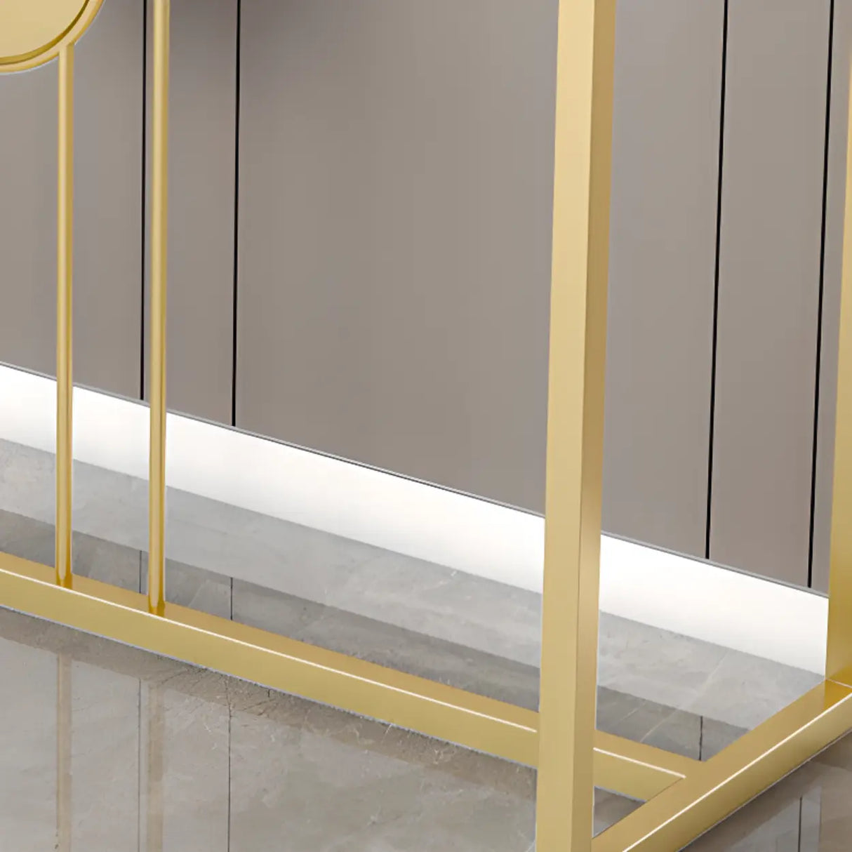 Washable Rectangular Metal Black and Gold Console Table Image - 9